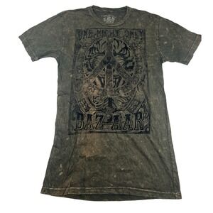 Mens PX Custom Rags Vintage Wash Graphic T‎ Shirt Bazaar Medium Green